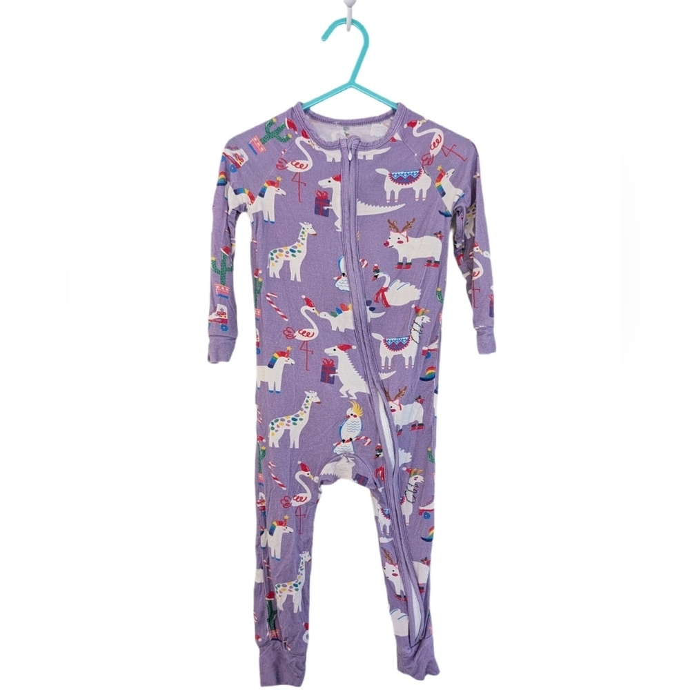 Purple Kids One Piece with Fun‎ Animal Print
